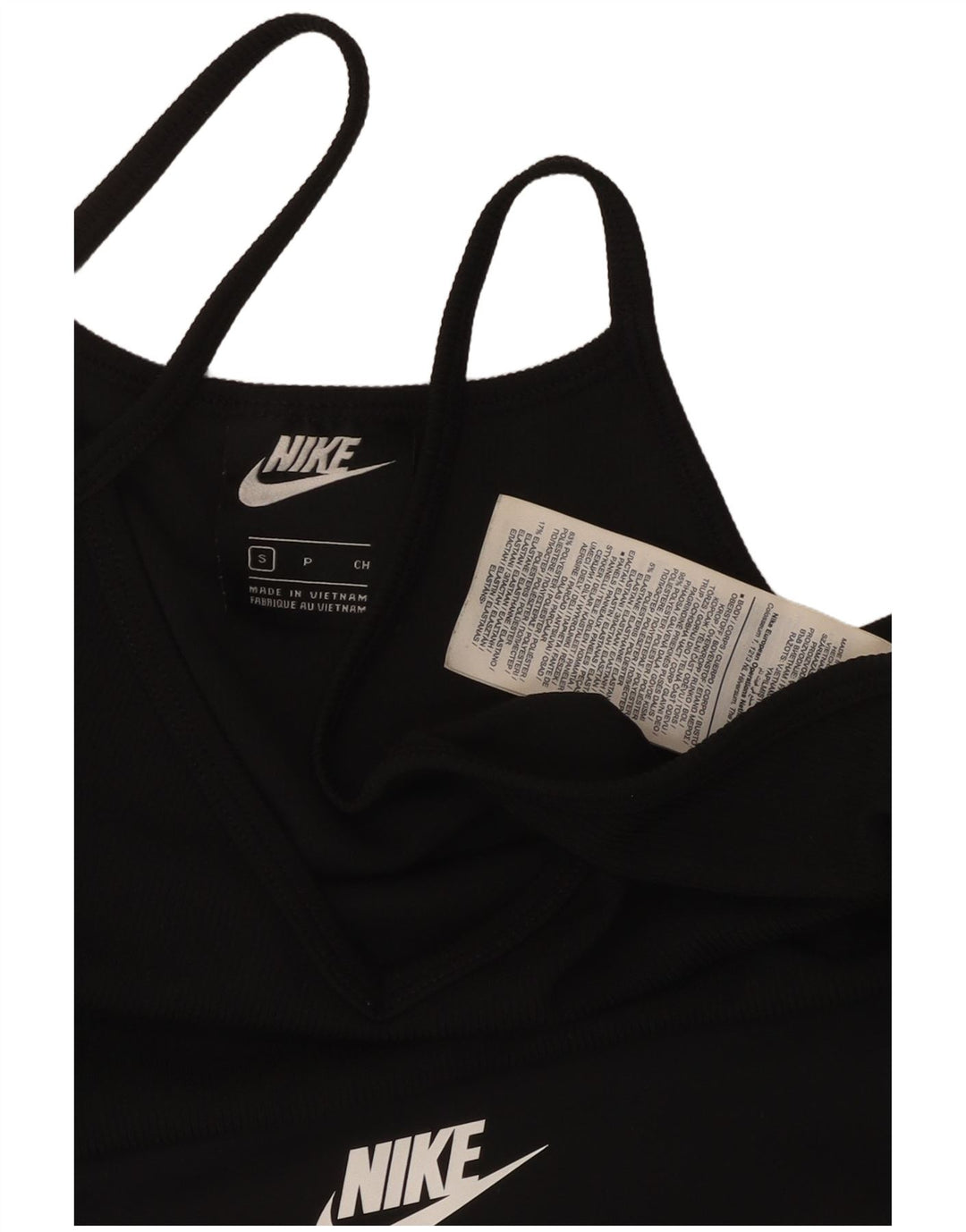Nike Womens Graphic Sport Bra Top UK 10 Petit Noir Polyester