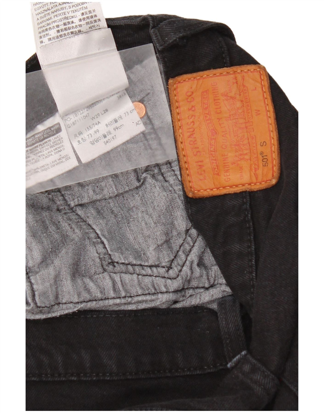 Levi's Jean Droit 501 Homme W29 L28 Noir Coton