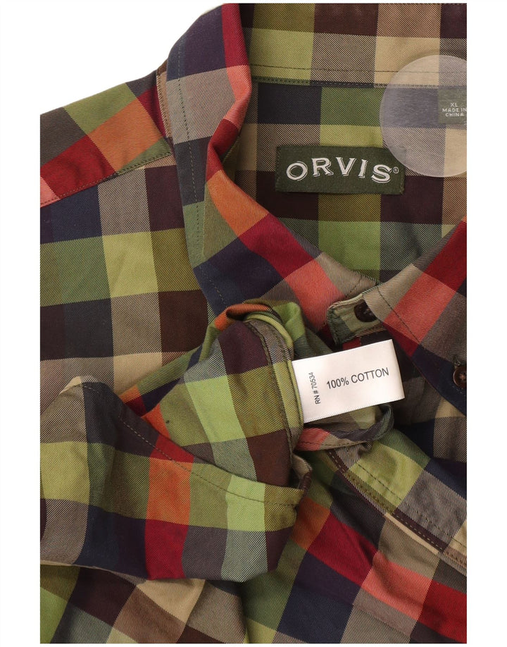 Orvis Chemise Homme XL Vert Carreaux Coton
