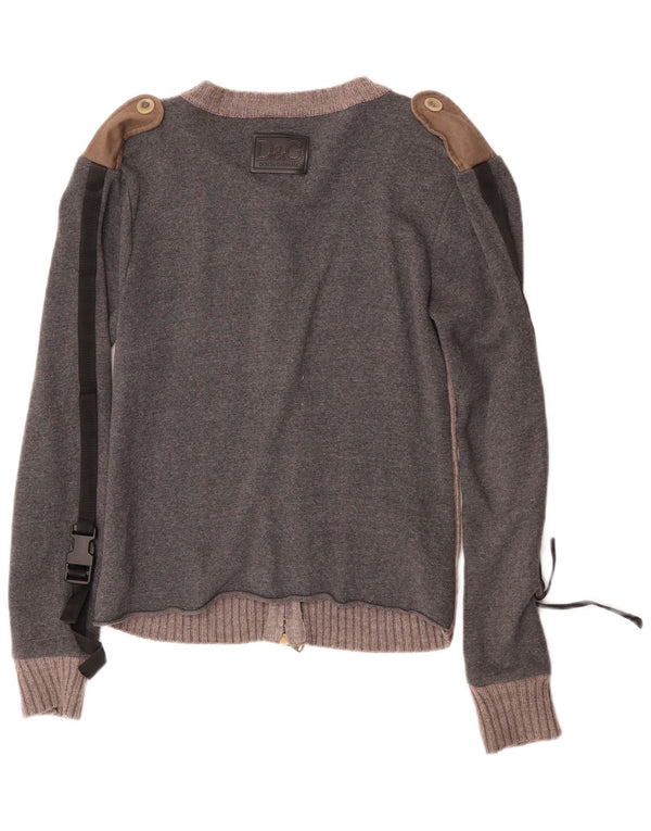 Dolce & Gabbana Pull Cardigan pour Homme UK 10 Petit Coton Colorblock Gris