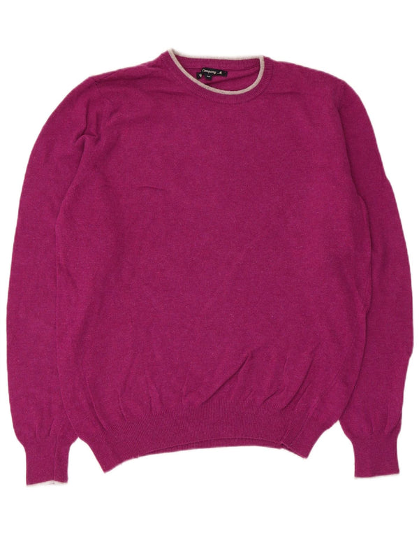 Best Company Pull col rond en laine mérinos pour homme Violet moyen
