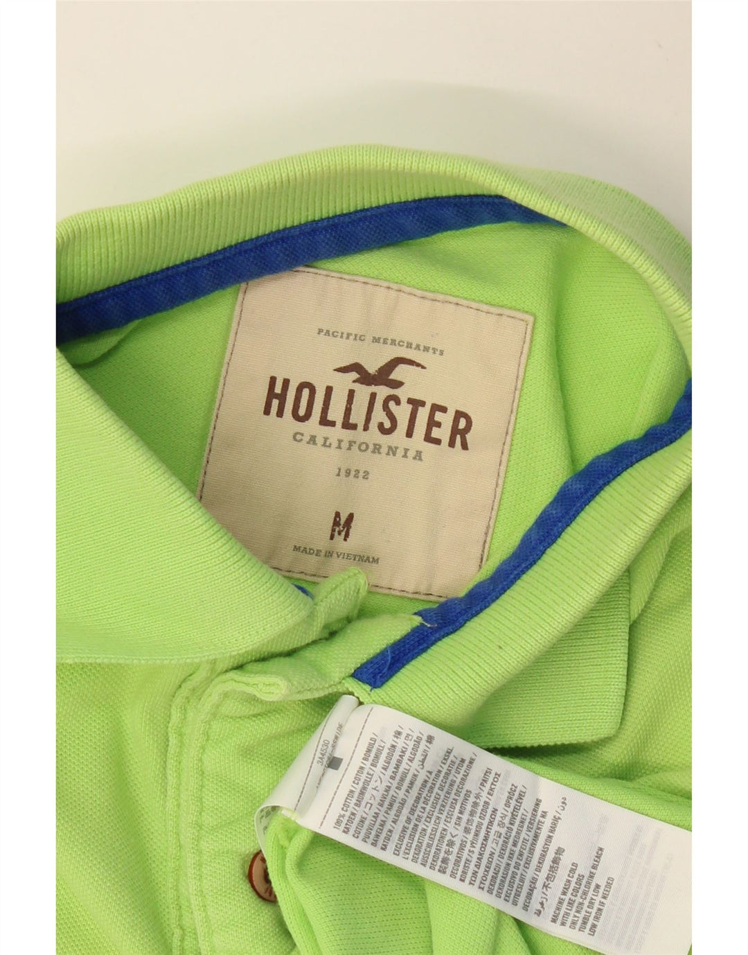 HOLLISTER Polo Homme Vert Moyen Coton