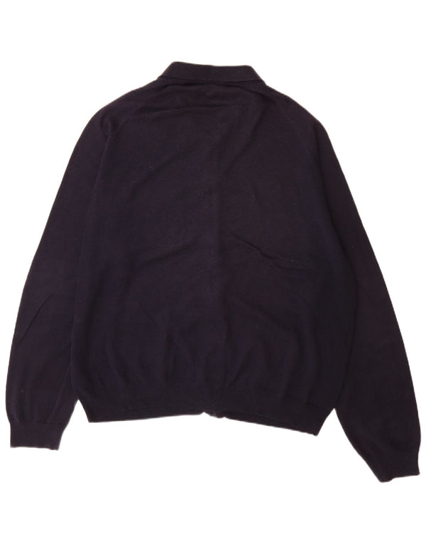 Marks & Spencer Pull Cardigan Homme XL Bleu Marine Coton