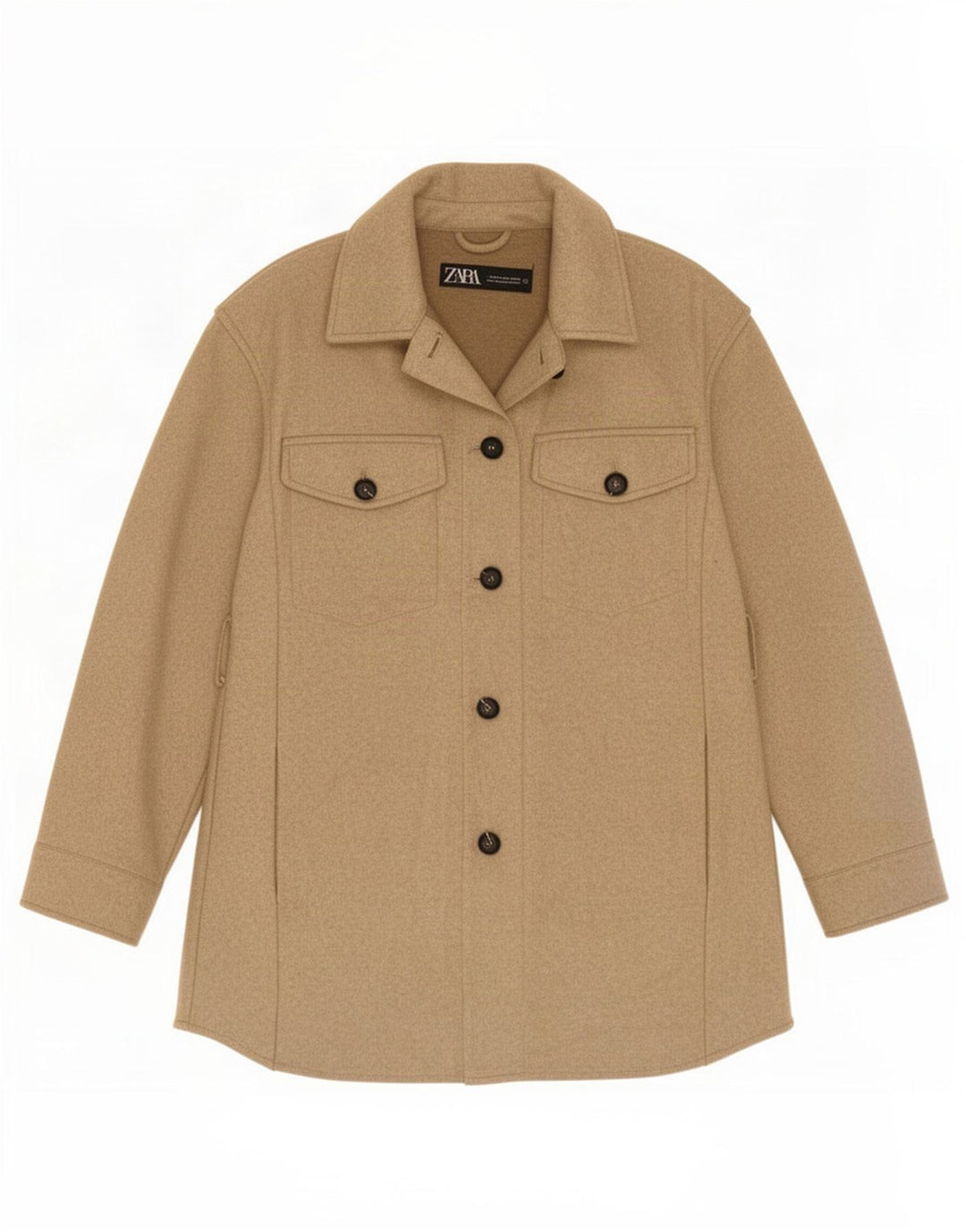 Zara Veste utilitaire pour femme UK 6 XS Beige Polyester