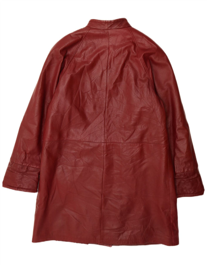 Manteau en cuir femme vintage IT 46 Grand cuir bordeaux