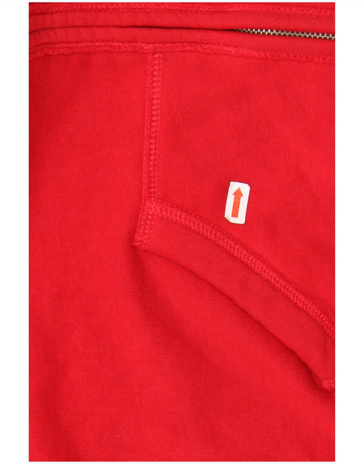 ABERCROMBIE & FITCH Pull à capuche zippé pour femme UK 16 Large Rouge
