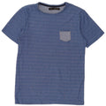 Zara Homme T-Shirt Top XL Bleu Rayé Coton