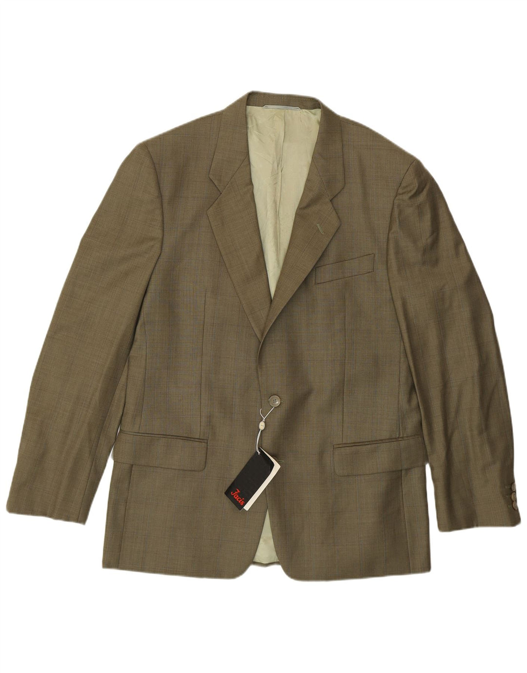 Facis Veste Blazer 1 Bouton Homme IT 50 Large Kaki Laine Vierge