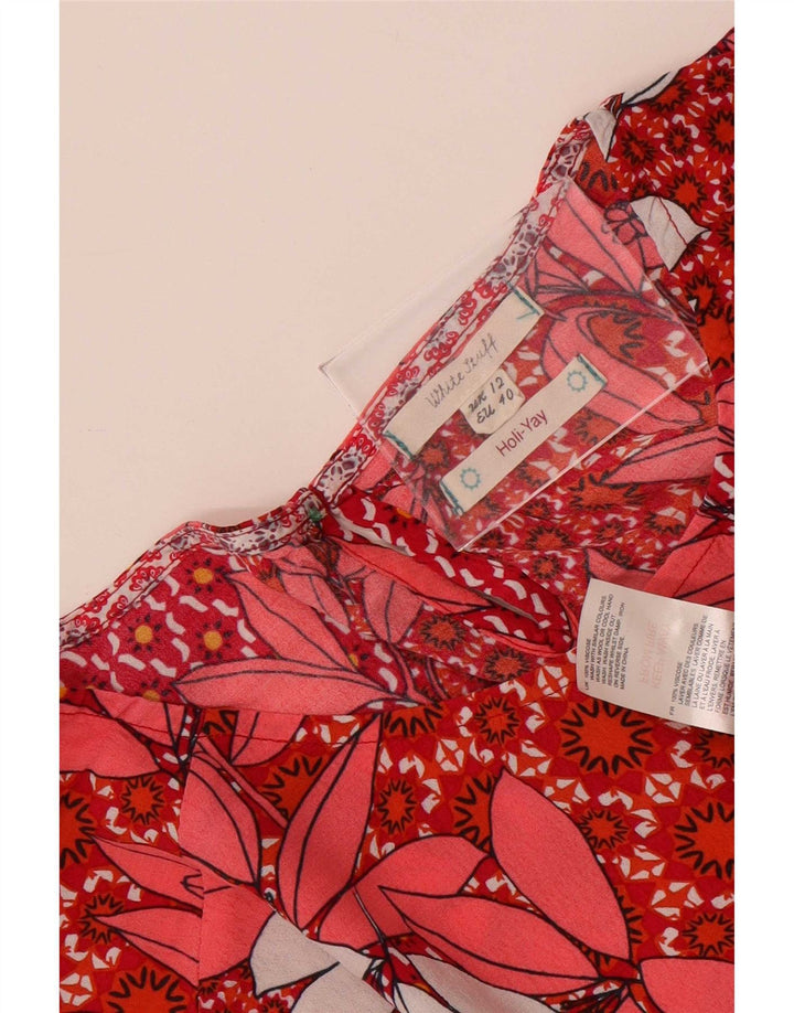 Chemisier White Stuff Femme UK 12 Viscose Floral Rouge Moyen