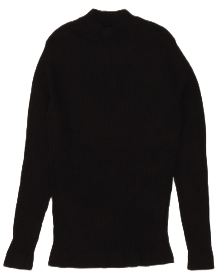 Zara Homme Pull Col Roulé Petit Noir Viscose