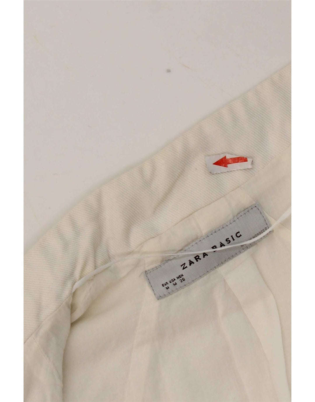 Zara Veste Boléro Ouverte Femme UK 12 Coton Blanc Moyen