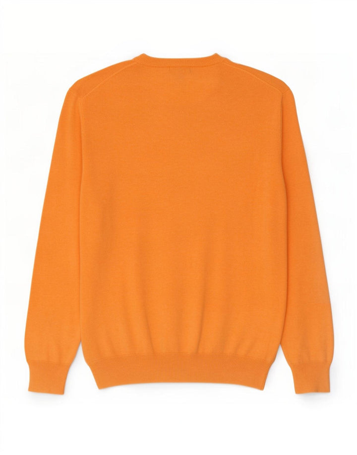 Gant Pull col V pour homme en coton Orange Large