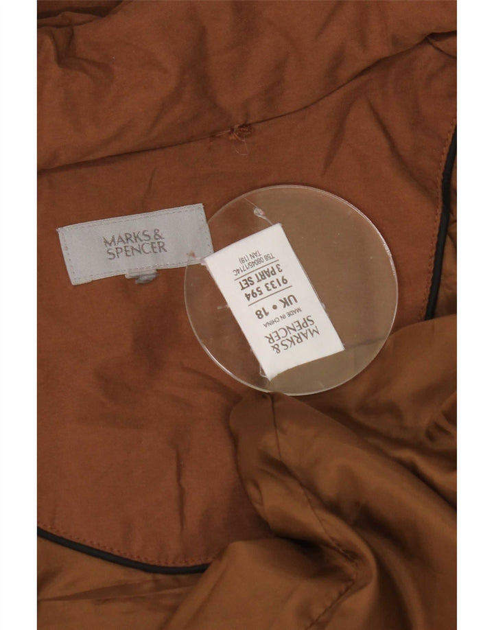 Marks & Spencer Veste parka surdimensionnée à capuche pour femme UK 18 XL Marron