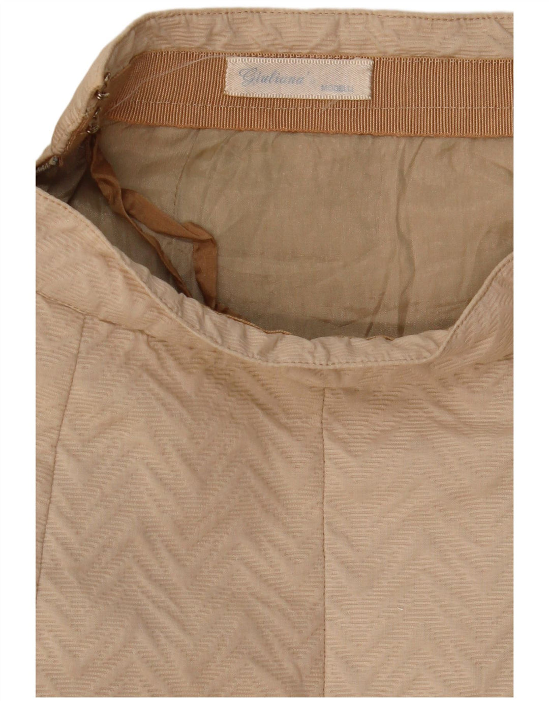 VINTAGE Jupe droite femme W27 petit chevron beige