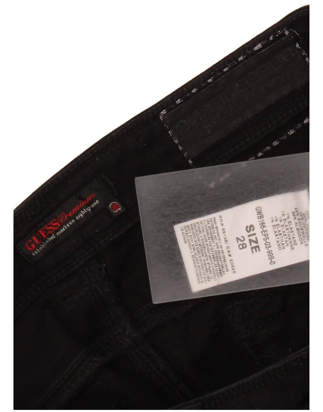 Guess Jean Court Femme W28 L23 Coton Noir