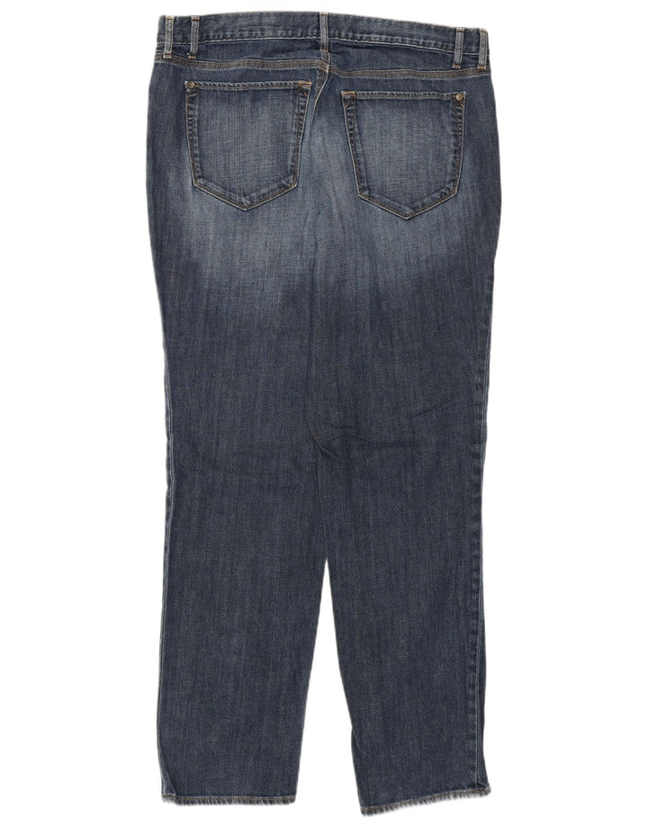 Eddie Bauer Jean boyfriend fuselé pour femme US 12 Large W34 L30 Bleu Coton