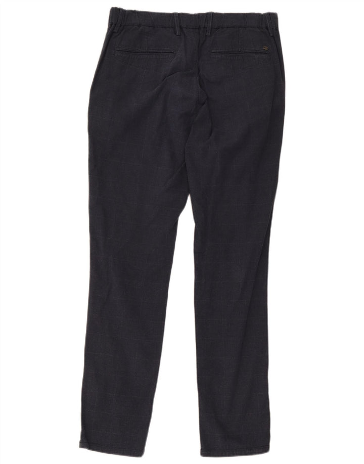 Massimo Dutti Pantalon Chino Homme EU 42 Large W32 L29 Bleu Marine à Carreaux