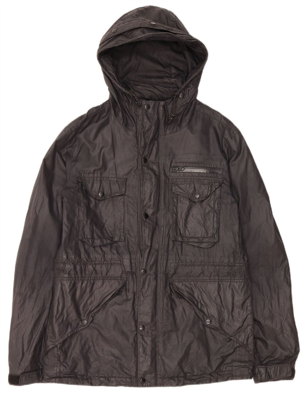 ALL SAINTS Veste utilitaire à capuche pour homme UK 38 Medium Noir