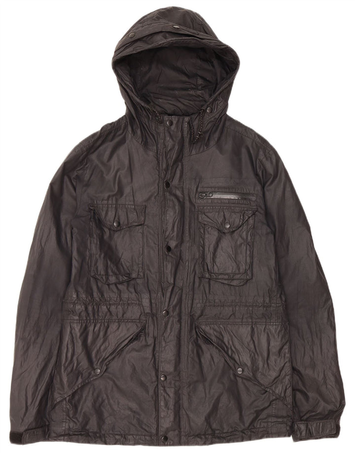 ALL SAINTS Veste utilitaire à capuche pour homme UK 38 Medium Noir