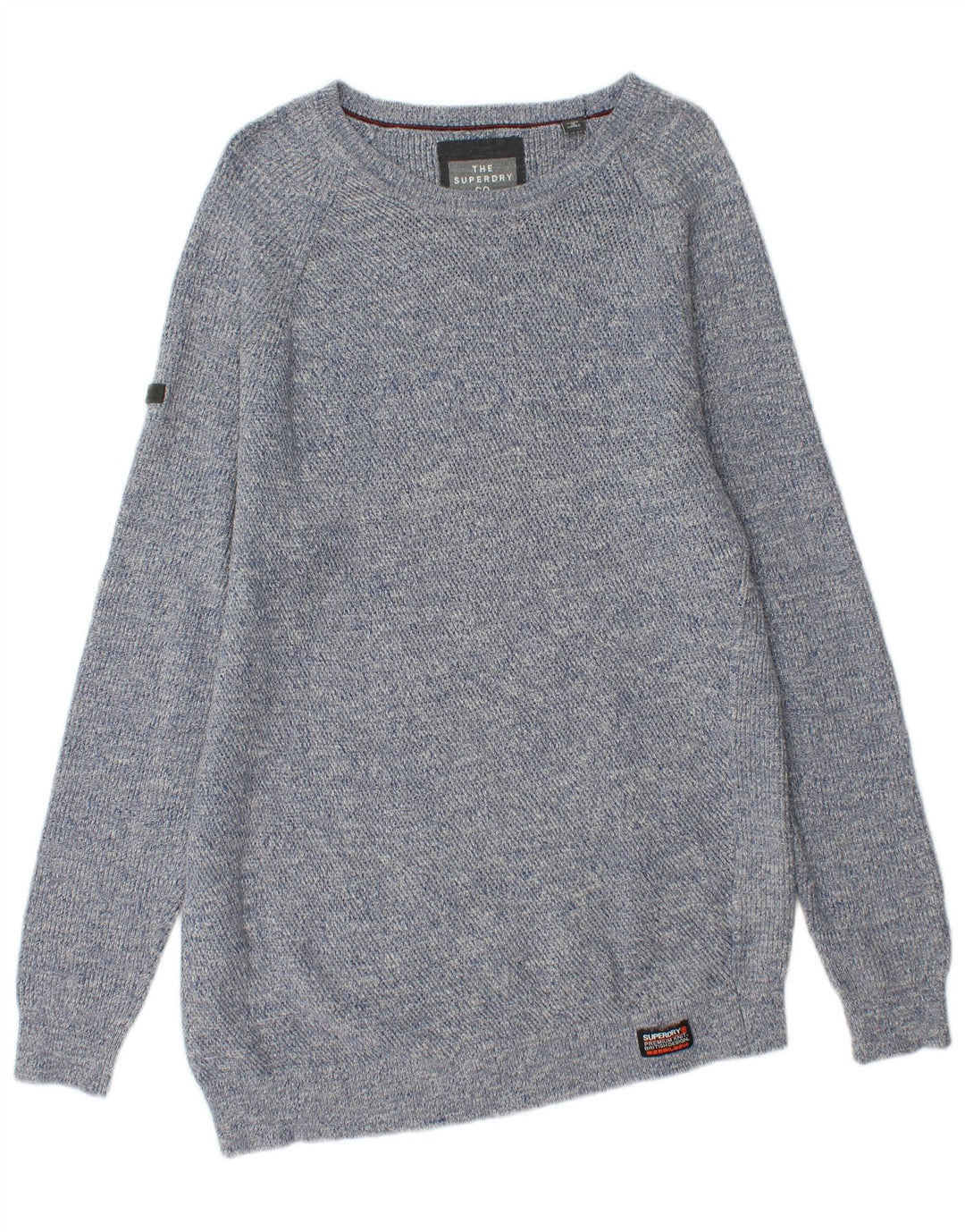 SUPERDRY Pull long à col bateau pour femme UK 20 2XL Bleu Coton
