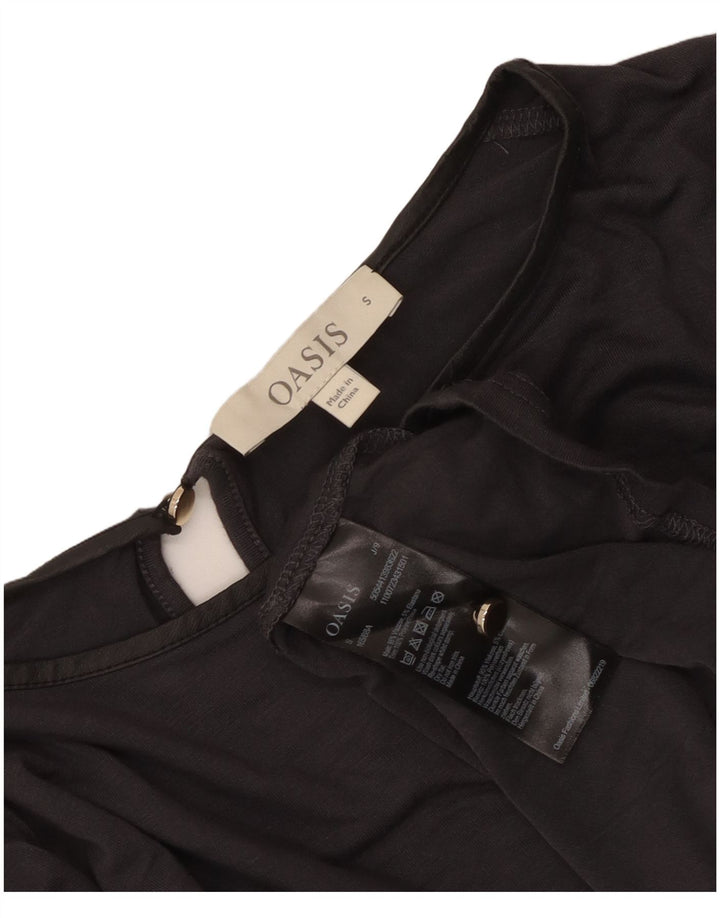 Oasis Chemisier à manches longues pour femme UK 10 Small Gris Viscose