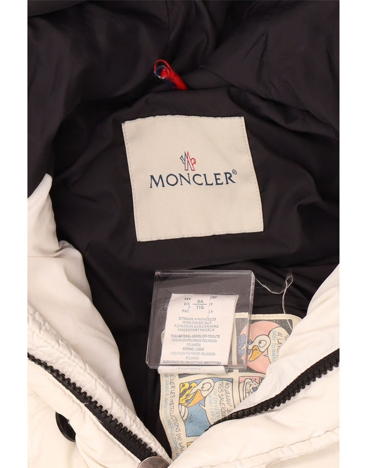 MONCLER Veste matelassée à capuche pour fille 5-6 ans Nylon blanc