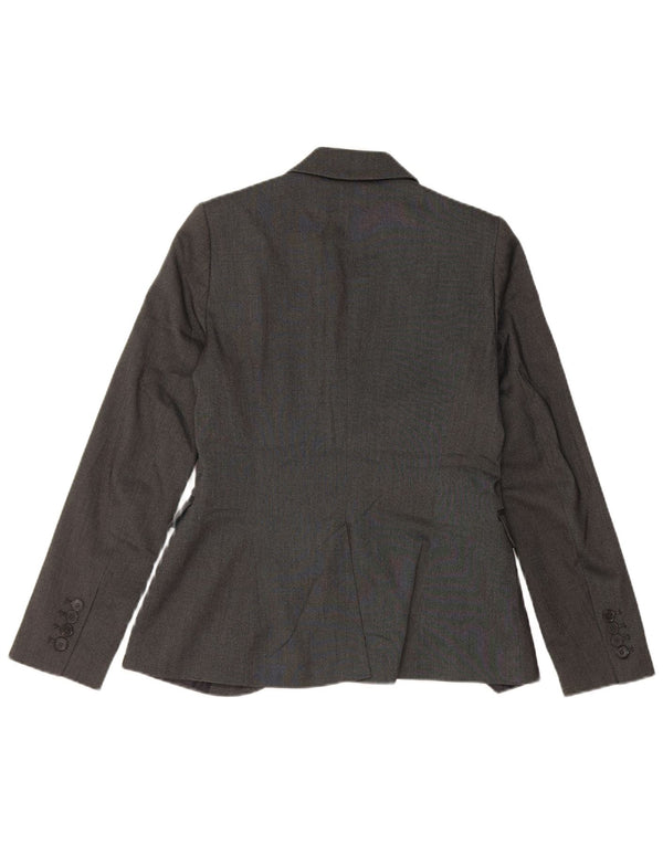 Zara Veste Blazer 1 Bouton Femme UK 12 Gris Moyen Polyester