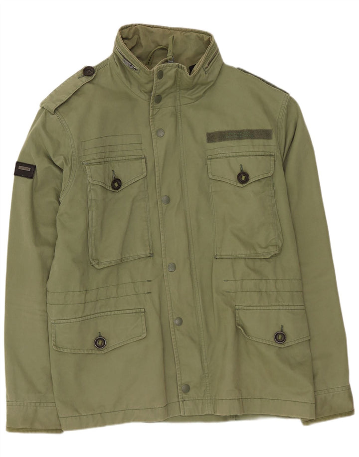 SUPERDRY Veste Militaire Homme UK 40 Large Vert Coton