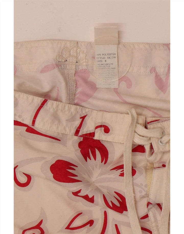 Sundek Short de bain pour femme US 8 Medium Blanc Floral Polyester