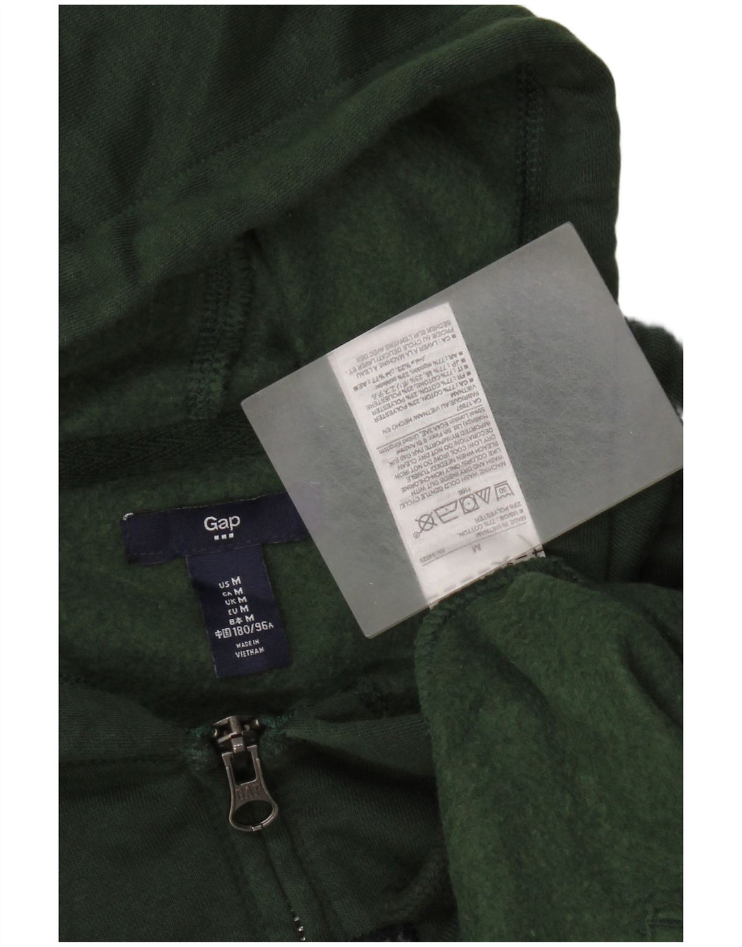 Gap Pull à Capuche Zippé Graphique Homme Vert Moyen Coton