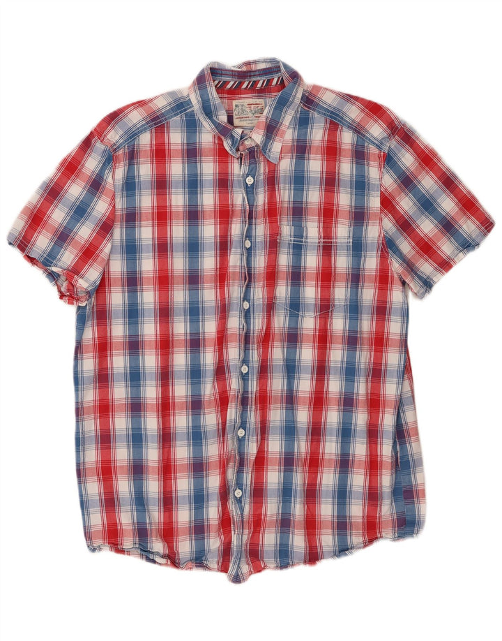 Wrangler Chemise à manches courtes pour homme en coton à carreaux multicolores