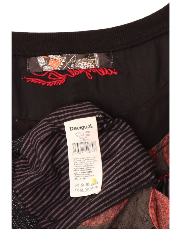 Desigual Robe trapèze graphique pour femme EU 40 Marron moyen patchwork