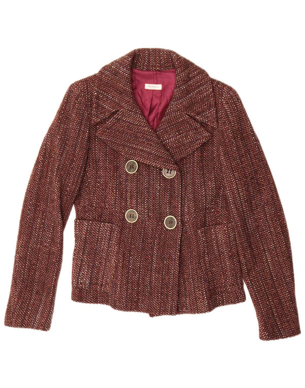 Max & Co. Veste blazer croisée pour femme UK 12 Marron moyen moucheté