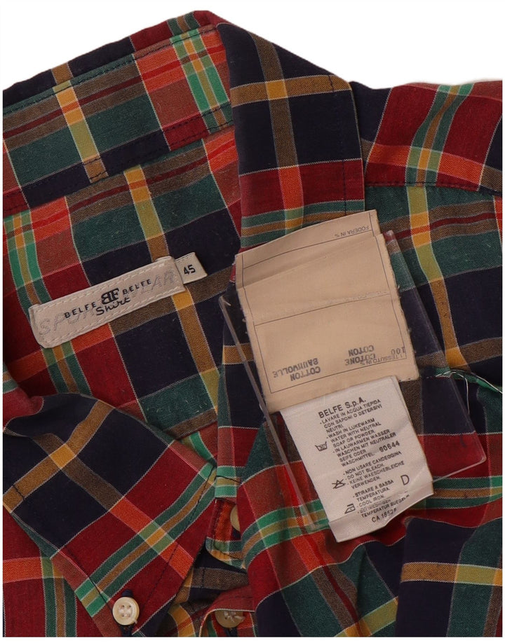 Belfe & Belfe Chemise à manches courtes pour homme Taille 45 XL Coton à carreaux multicolore
