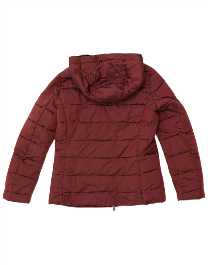 REFRIGUE Veste matelassée réversible à capuche pour femme UK 10 Small Bordeaux