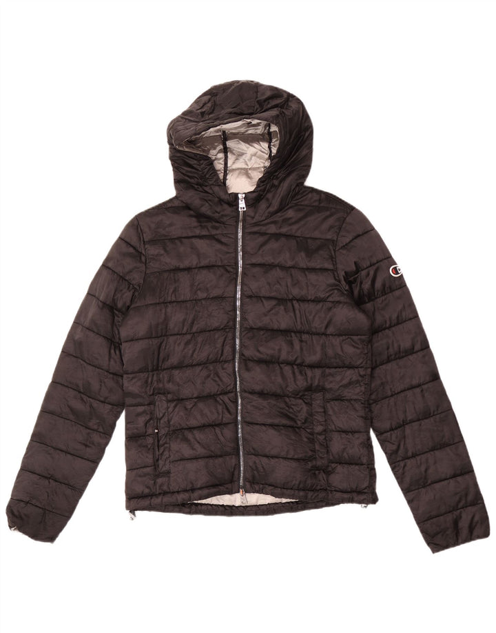 Champion Veste matelassée à capuche pour femme UK 18 XL Noir Polyamide