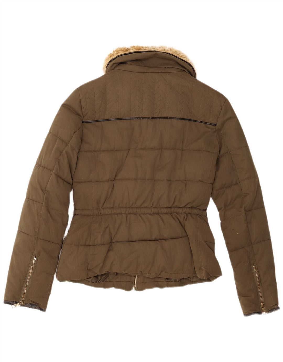 Zara Veste matelassée pour femme UK 6 XS Kaki