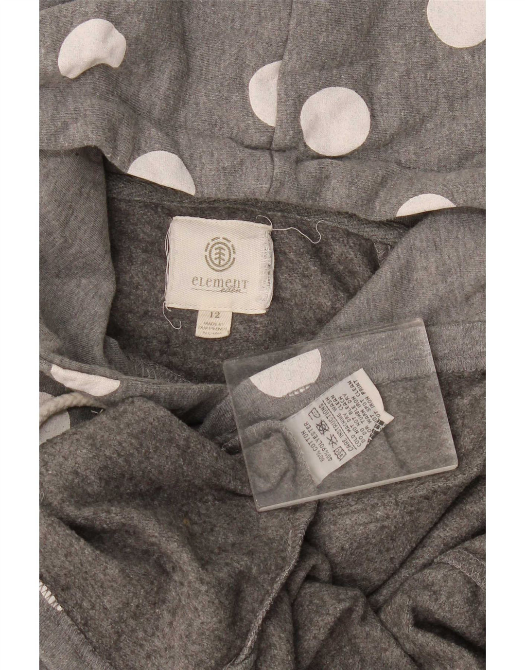 Element Pull à capuche pour femme US 12 Grand gris à pois en coton