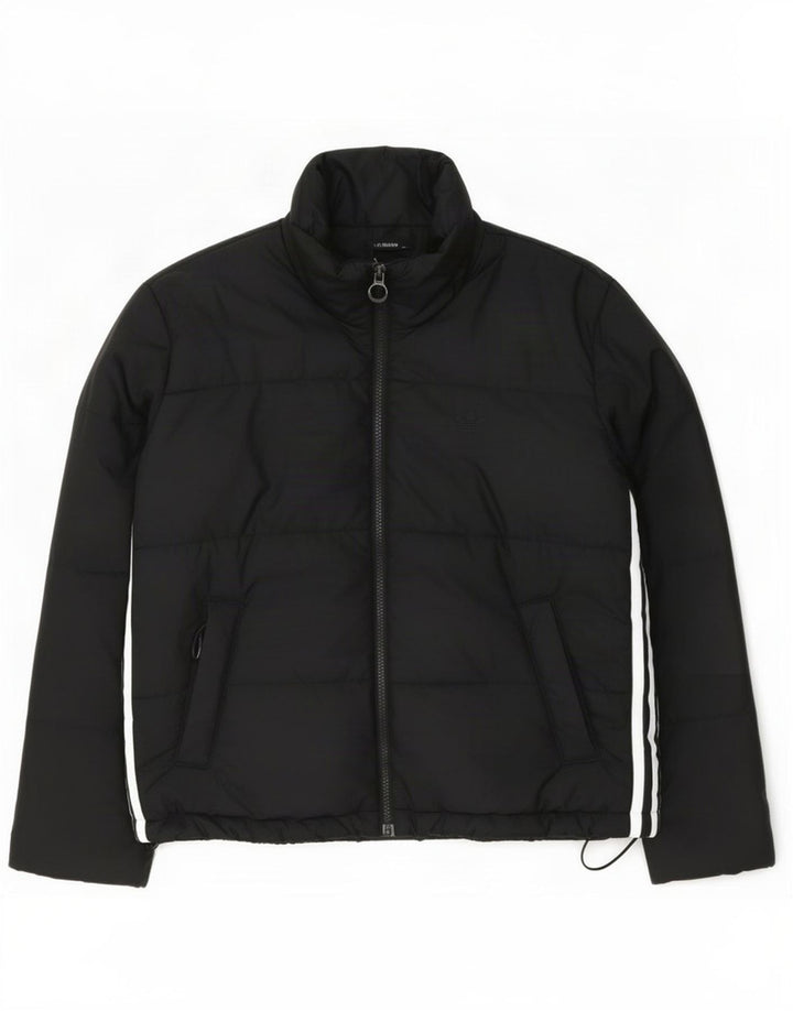 Adidas Veste matelassée surdimensionnée pour femme UK 10 Small Noir Colourblock