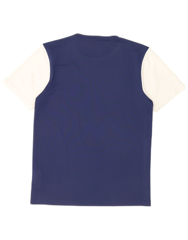 Adidas T-shirt graphique pour hommes, petit haut en polyester color block bleu marine