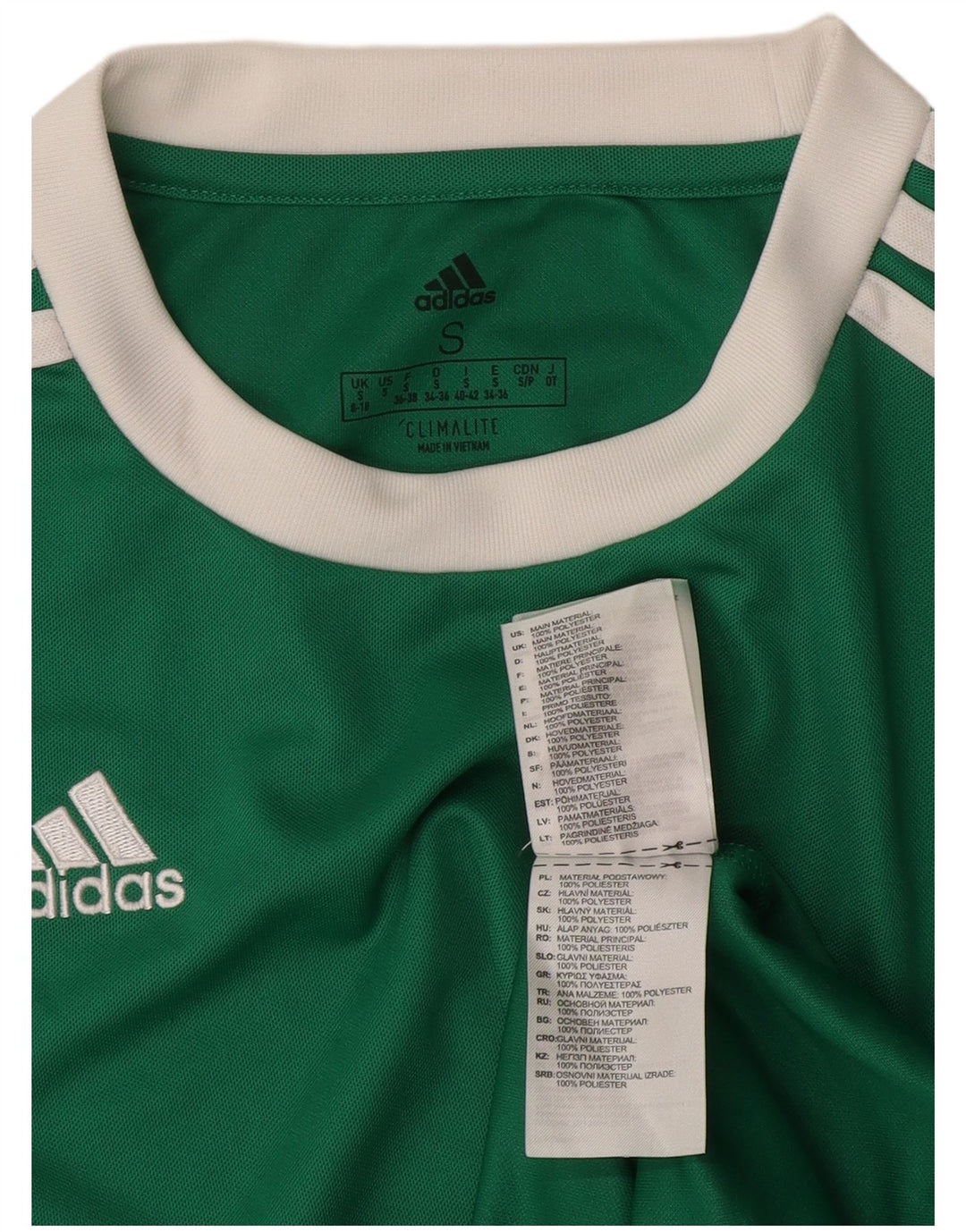 Adidas Climalite T-Shirt Top UK 8/10 Petit Vert Polyester