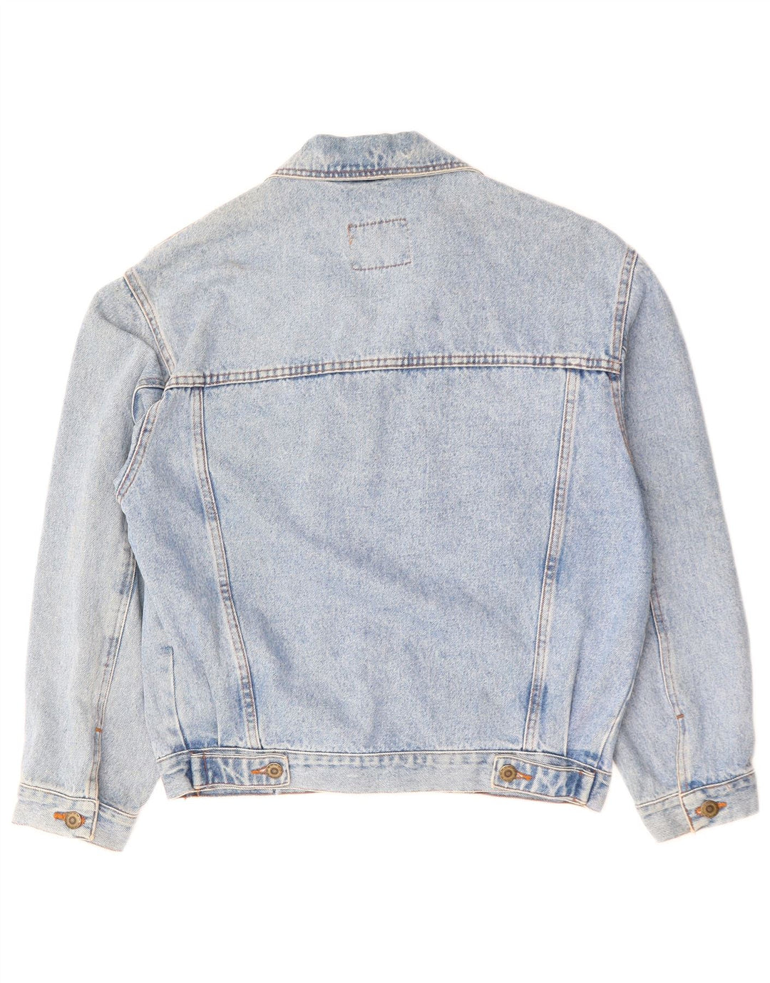 VINTAGE Veste en denim femme EU 42 Grand coton bleu