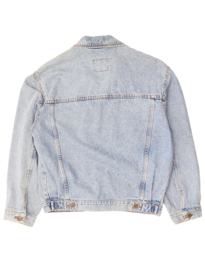 VINTAGE Veste en denim femme EU 42 Grand coton bleu