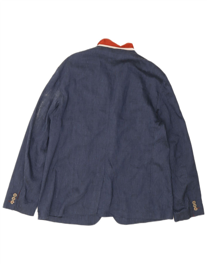Ted Baker Veste blazer à 3 boutons pour homme Taille 6 2XL Bleu Lin