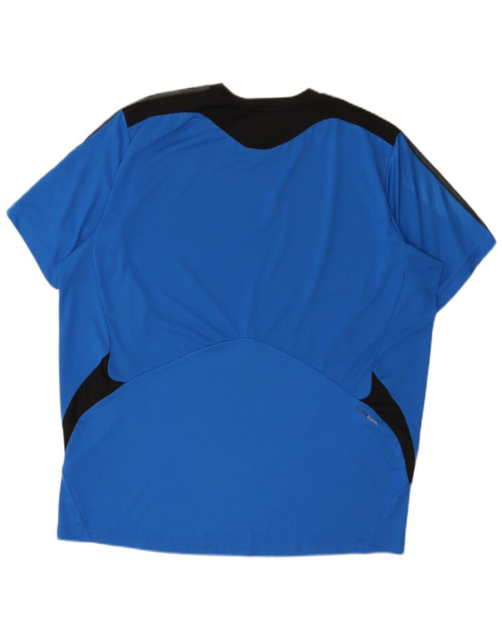 Adidas Hommes Climacool T-Shirt Top XL Bleu Colorblock Polyester