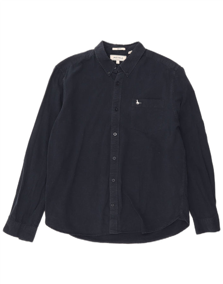 JACK WILLS Chemise Slim Fit Homme Bleu Marine Large
