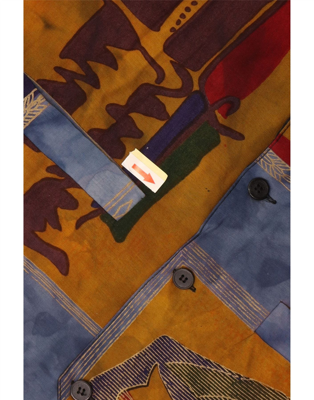 vintage Mens Abstract Pattern Gilet Grand Bleu