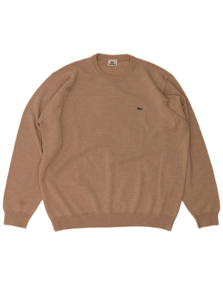 Lacoste Pull ras du cou pour homme Taille 8 3XL Laine marron