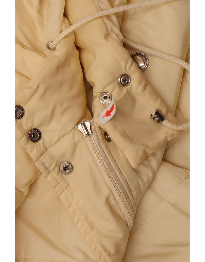 Moschino Manteau rembourré à capuche pour femme UK 12 Medium Off White Polyester