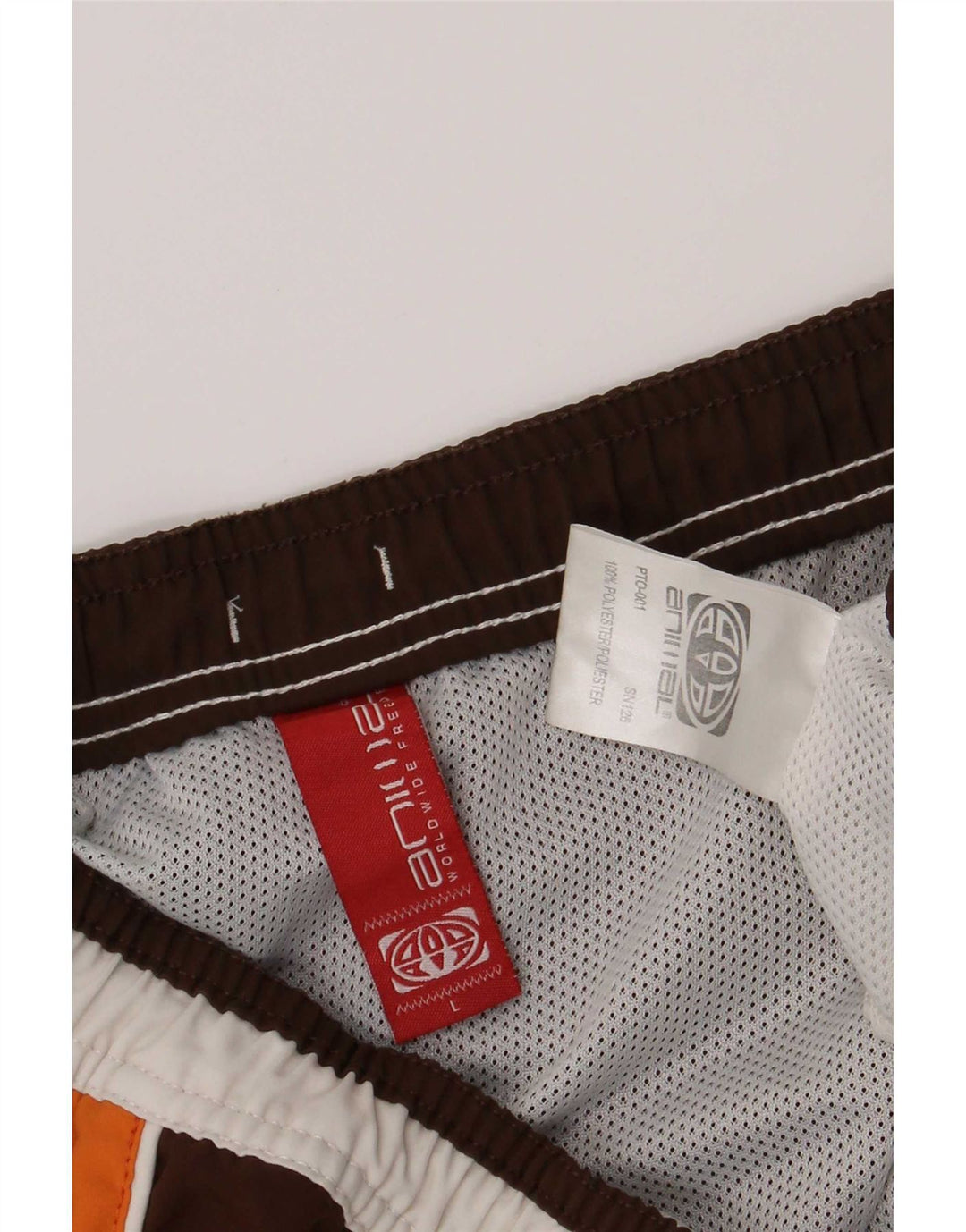 Animal Short de bain graphique pour homme en polyester color block blanc grand format